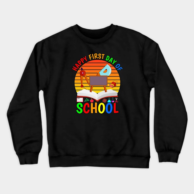 Happy First Day Of School 2020 Funny School Gift Crewneck Sweatshirt by NAWRAS